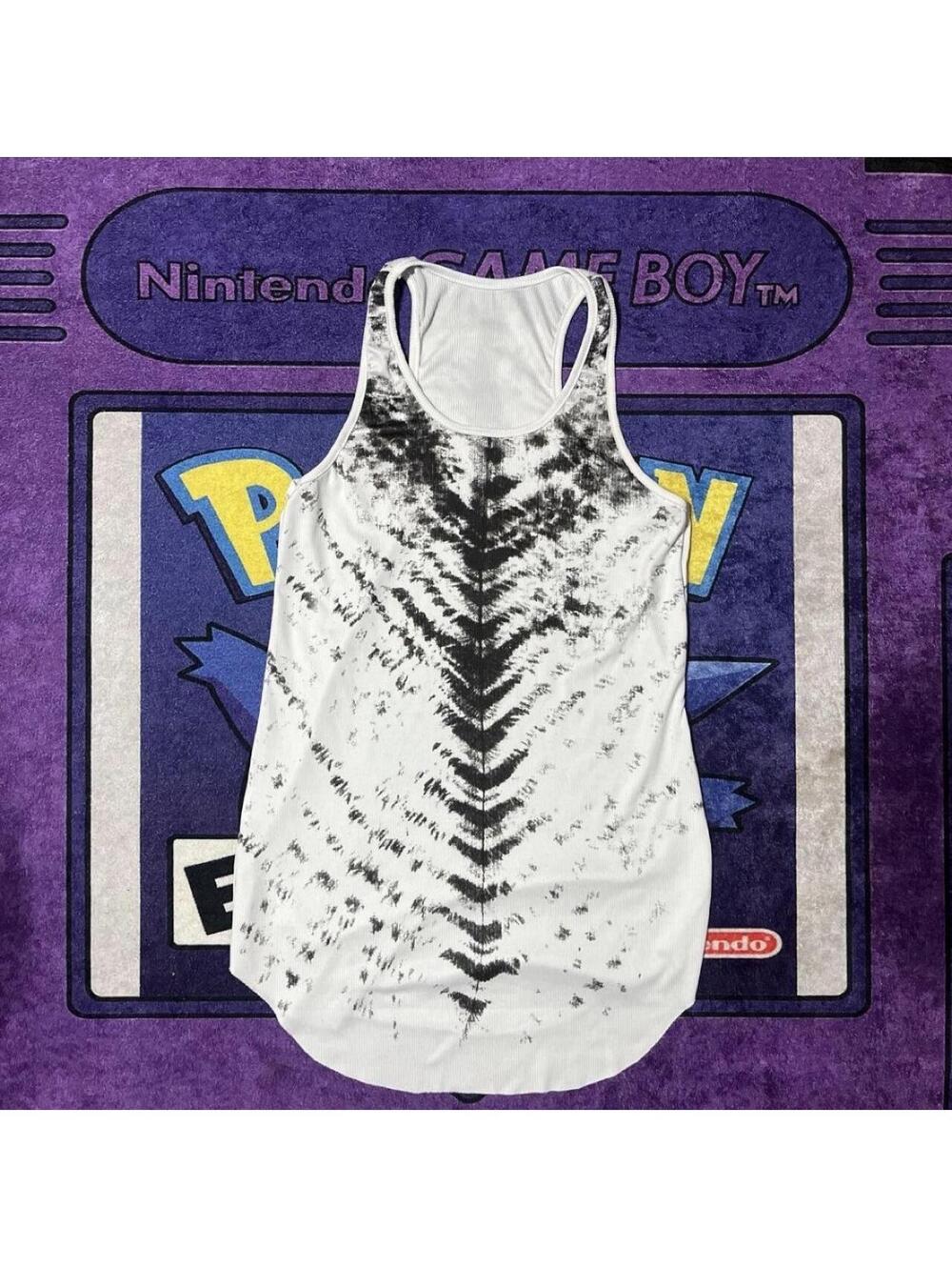white & black alt y2k skeleton tank top